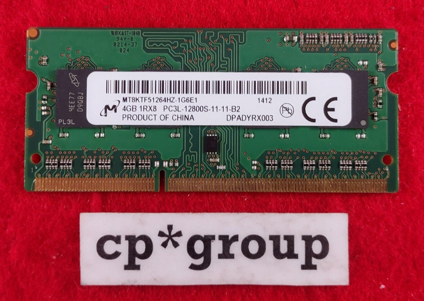 LOT OF 5 Micron 4GB 1Rx8 PC3L-12800S SO-DIMM Laptop RAM MT8KTF51264HZ-1G6E1