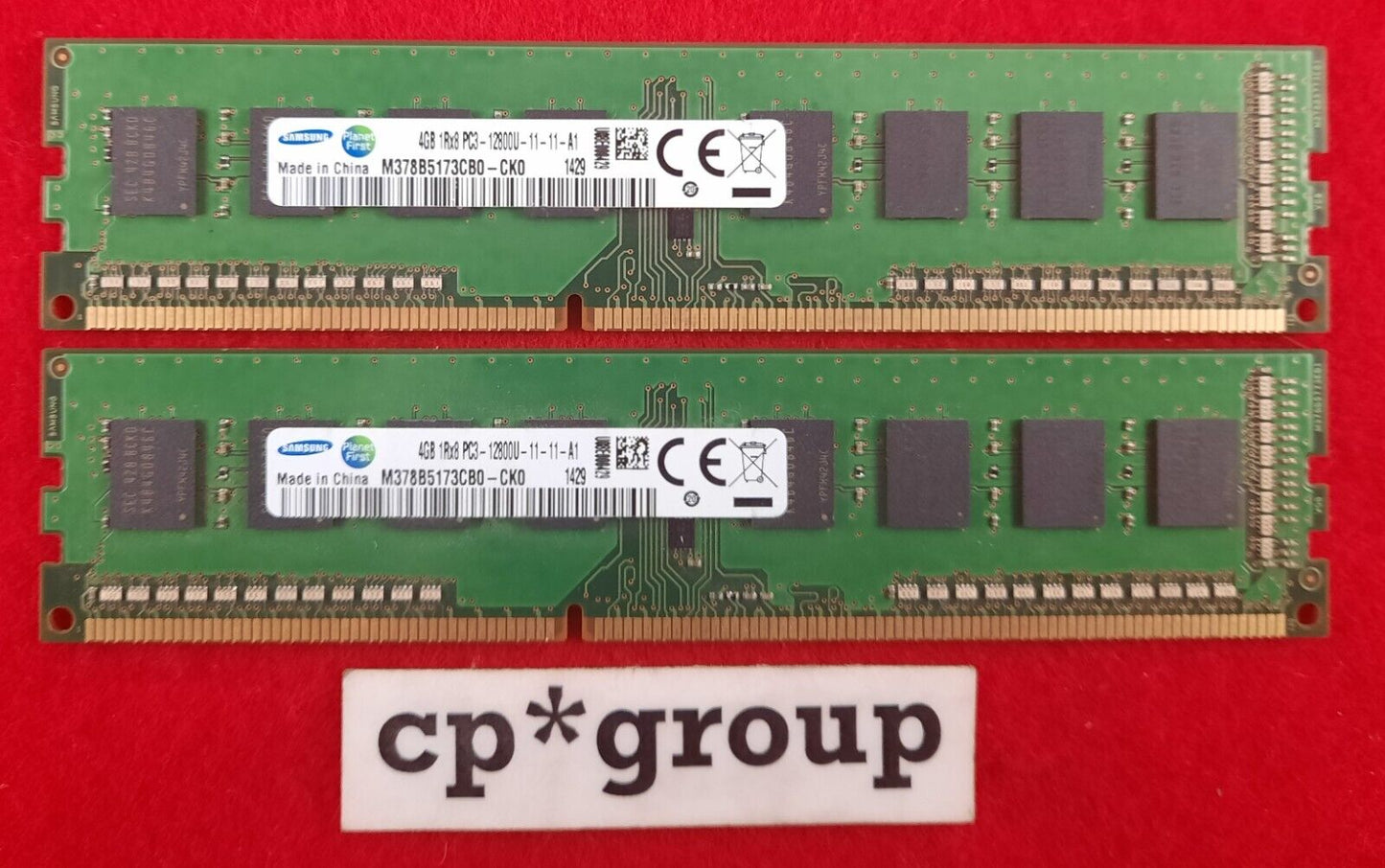 LOT OF 2 Samsung 4GB 1Rx8 PC3-12800U DDR3-1600MHz Desktop RAM M378B5173CB0-CK0