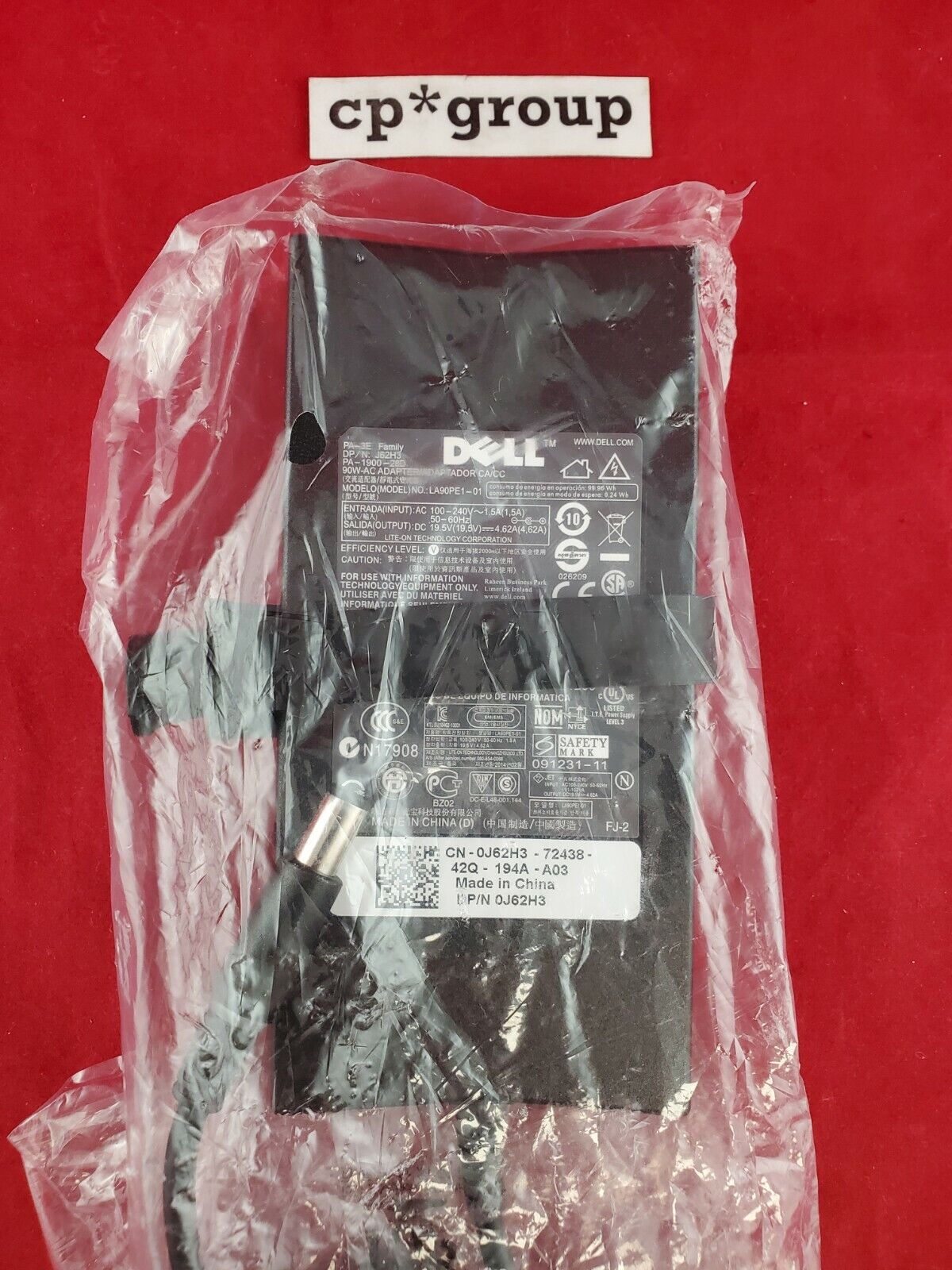 NEW Genuine Dell 90w Power Adapter 19.5V 4.62A PA-E3 J62H3