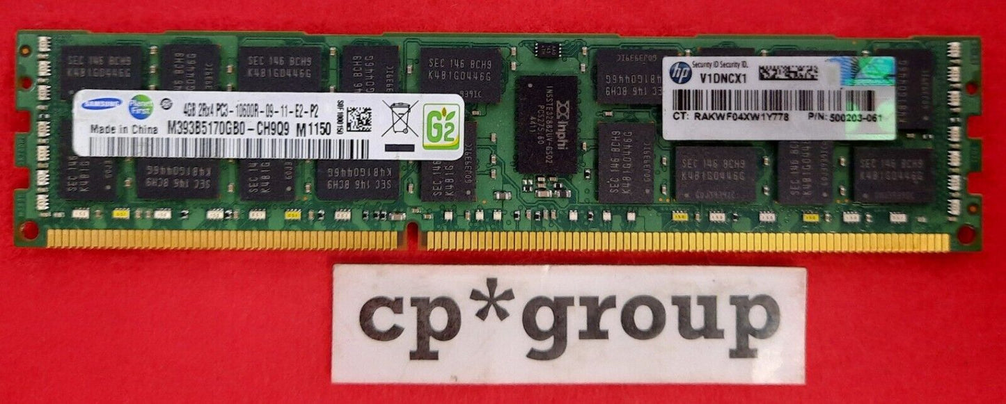 LOT OF 2 HP 4GB 2Rx4 PC3-10600R DDR3-1333MHz ECC REG Server RAM 500203-061