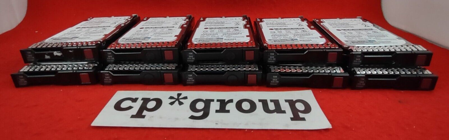 LOT OF 10 HP 450GB 15K SAS 12Gbps Hot Swap 2.5" Hard Drives 759547-001