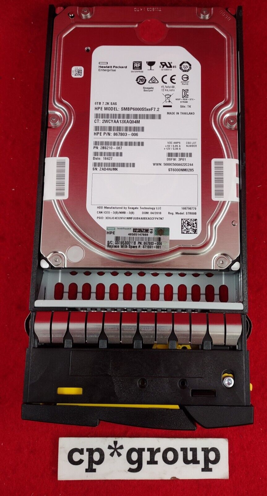 HP 6TB 7.2K RPM SAS 6Gbps Nearline (FIPS) 3.5" Hard Drive 871861-001