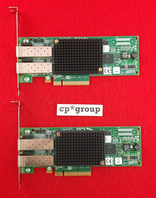 LOT OF 2 HP Emulex LPE12002 82E 2-Port 8Gb/s  SFP Host Bus Adapter 697890-001