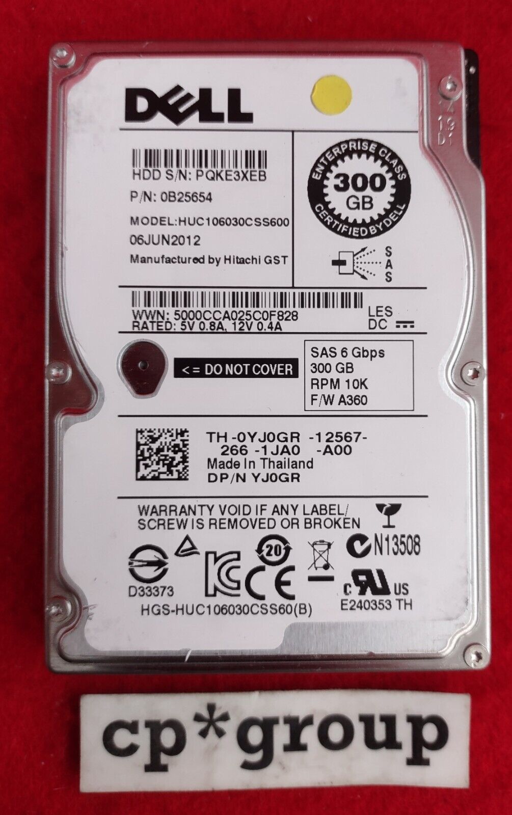 LOT OF 2 Dell 300GB 10K SAS 64MB 2.5" Hard Drives YJ0GR