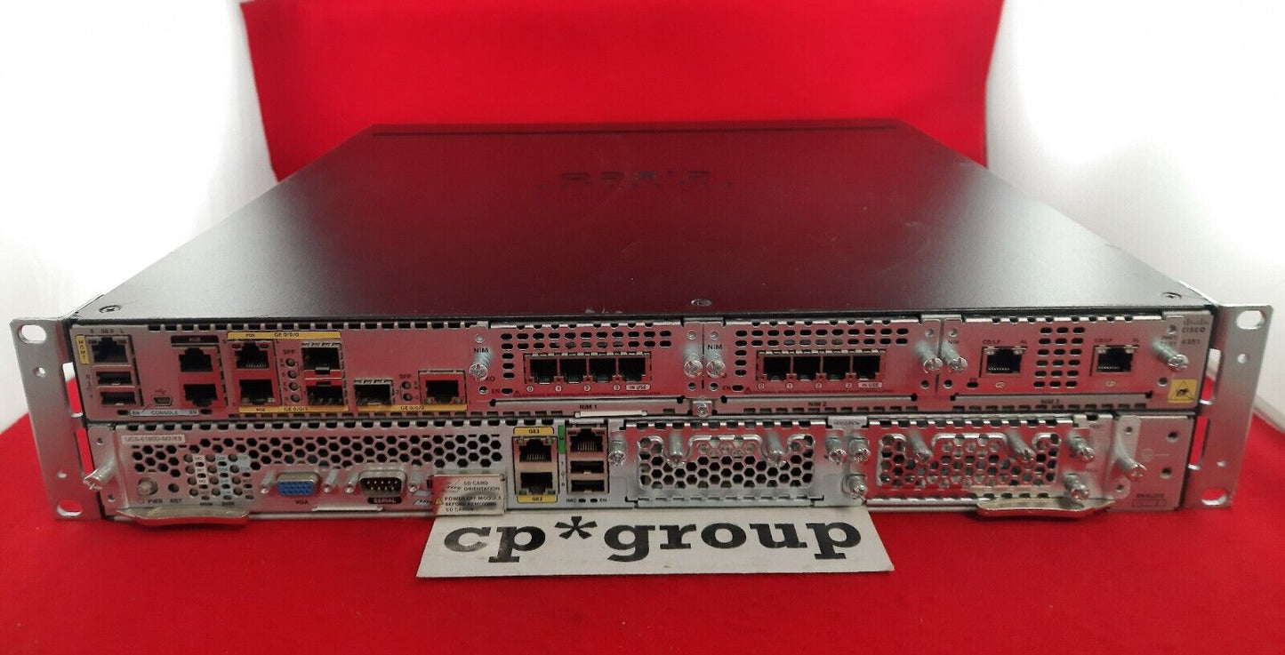 Cisco ISR4351-AXV/K9 GbE Router w/ Found & AdvUC Suite Lic & UCS-E180D-M2 NO BUG