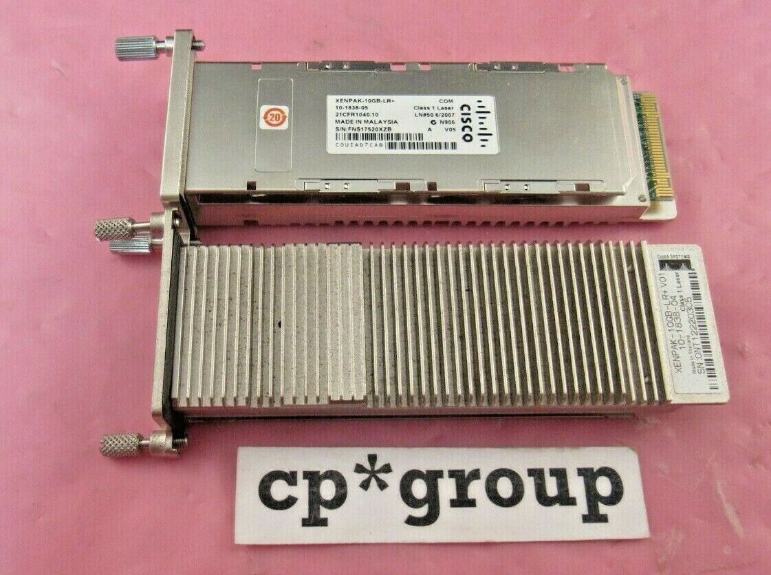 LOT OF 2 Genuine Cisco XENPAK-10GB-LR+ 10GBase-LR 10GB 1310nm XENPAK Transceiver