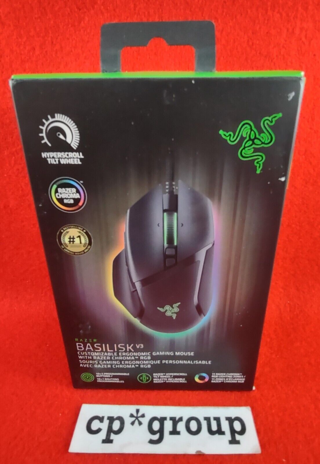 Razer Basilisk v3 Customizable Wired Ergonomic Gaming Mouse RZ01-04000100-R3U1