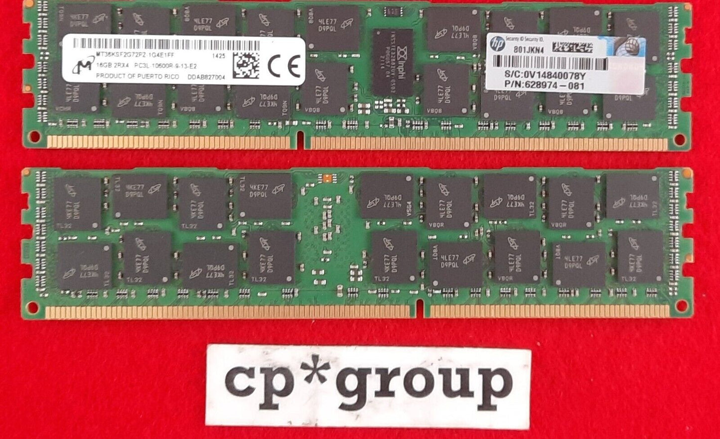 LOT OF 2 Micron 16GB 2Rx4 PC3L-10600R ECC REG Server RAM MT36KSF2G72PZ-1G4E1