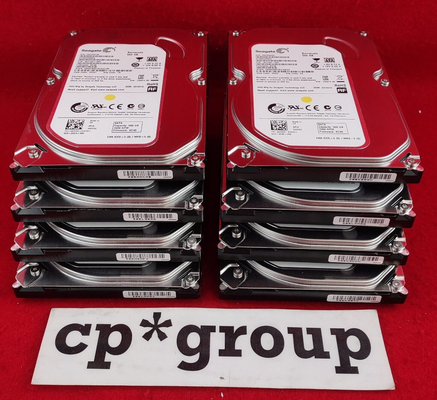 LOT OF 8 Barracuda 7200.12 500GB 7.2K RPM SATA 6Gbps 16MB 3.5" HDD ST500DM002