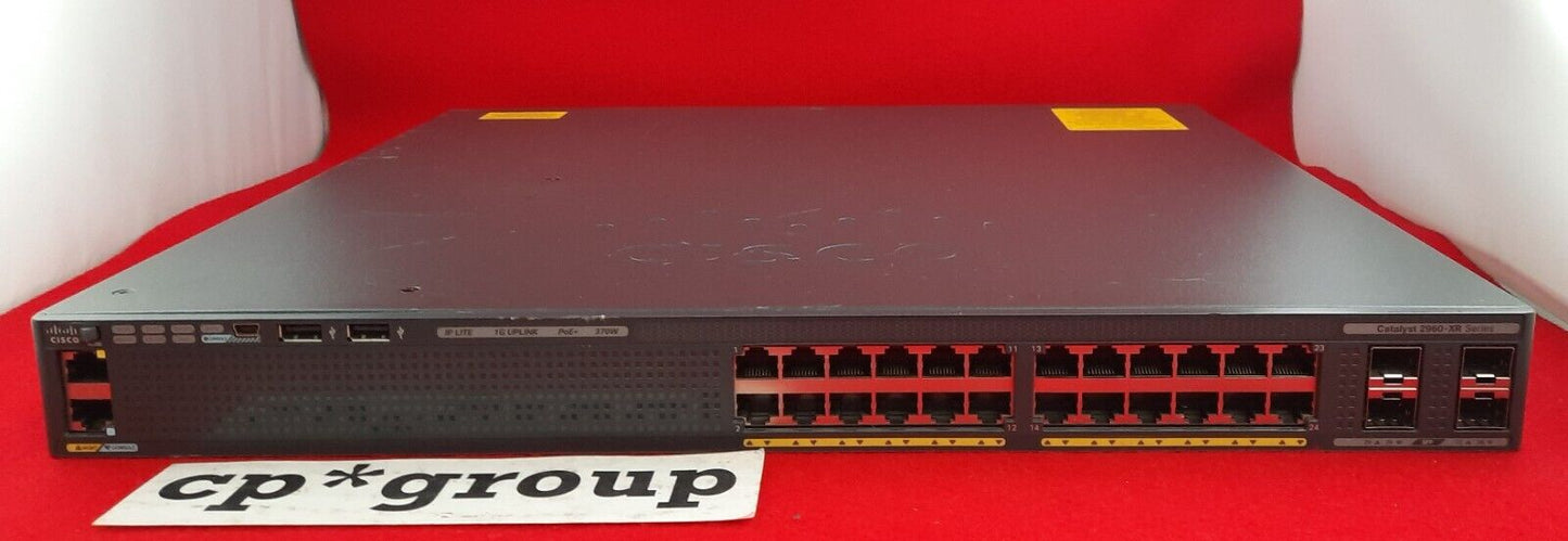 Cisco Catalyst 24-Port GbE PoE Network Switch w/ 2xPS & Stack WS-C2960XR-24PS-I