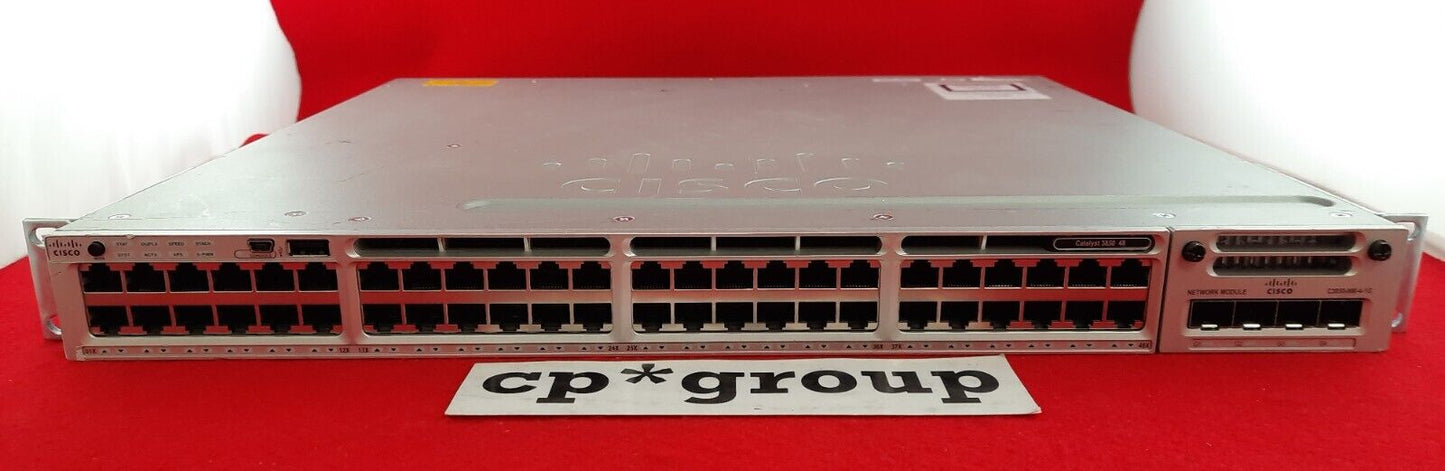 Cisco Catalyst 3850 48-Port GbE Network Switch w/ C3850-NM-4-1G WS-C3850-48T-L