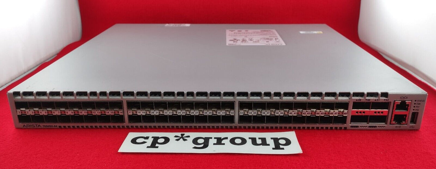 Arista 48-Port 10GB SFP+ & 4-Port 40GB QSFP+ Network Switch DCS-7050SX-64-R