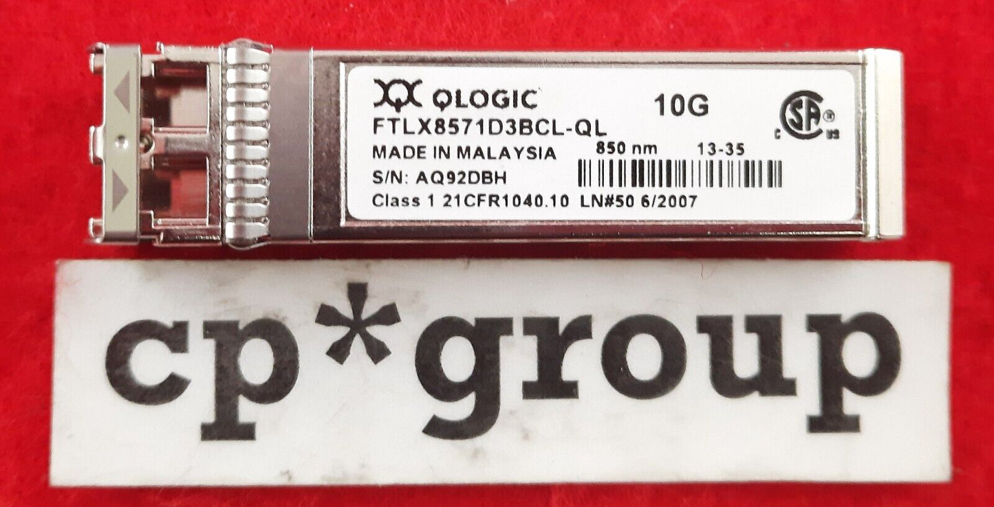 LOT OF 5 Q-LOGIC 10GB Base-SR 850nm 300m LC Transceiver FTLX8571D3BCL-QL