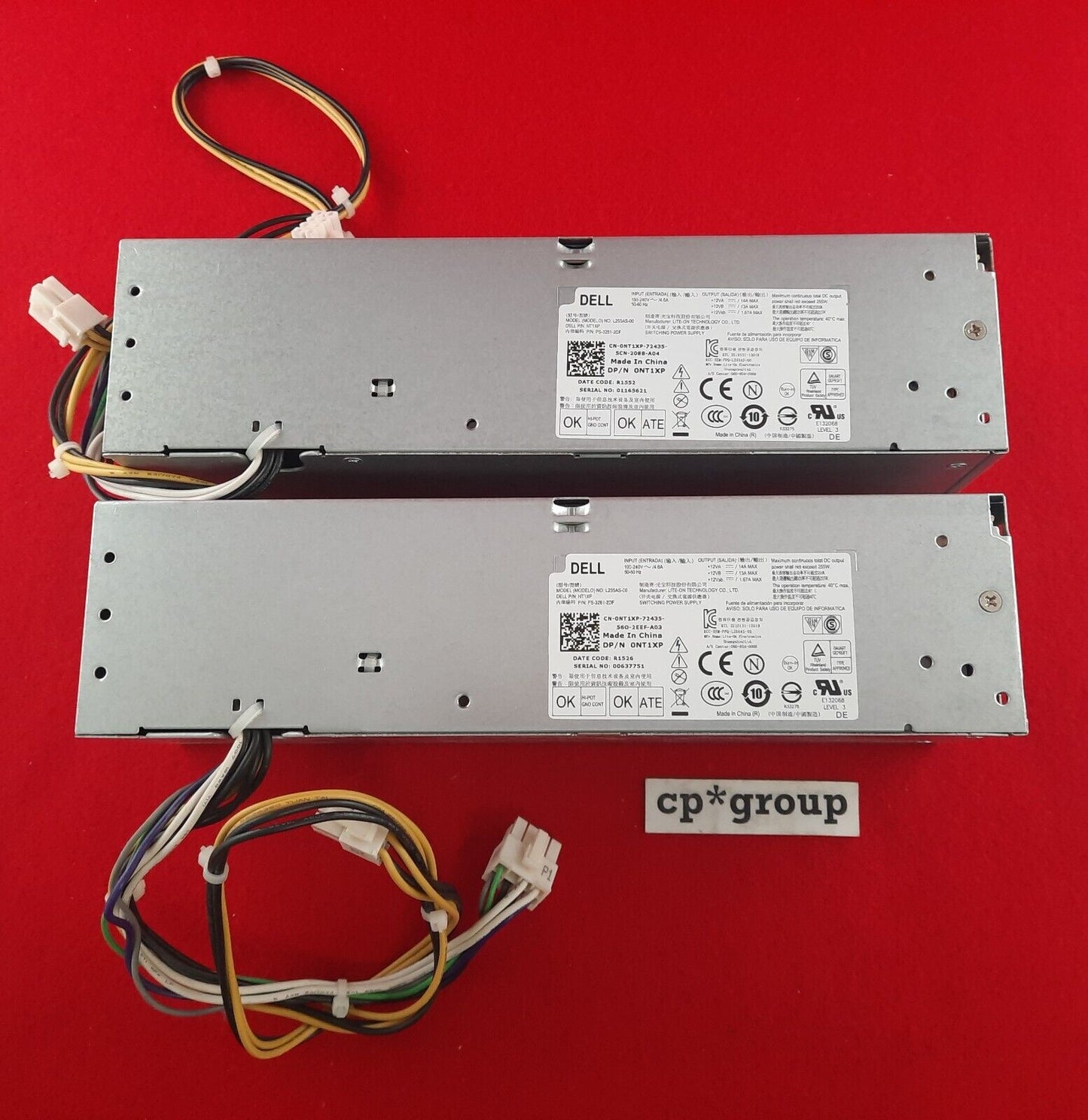 LOT OF 2 Dell 255 Watt Power Supply for OptiPlex SFF 3020 7020 9020 NT1XP