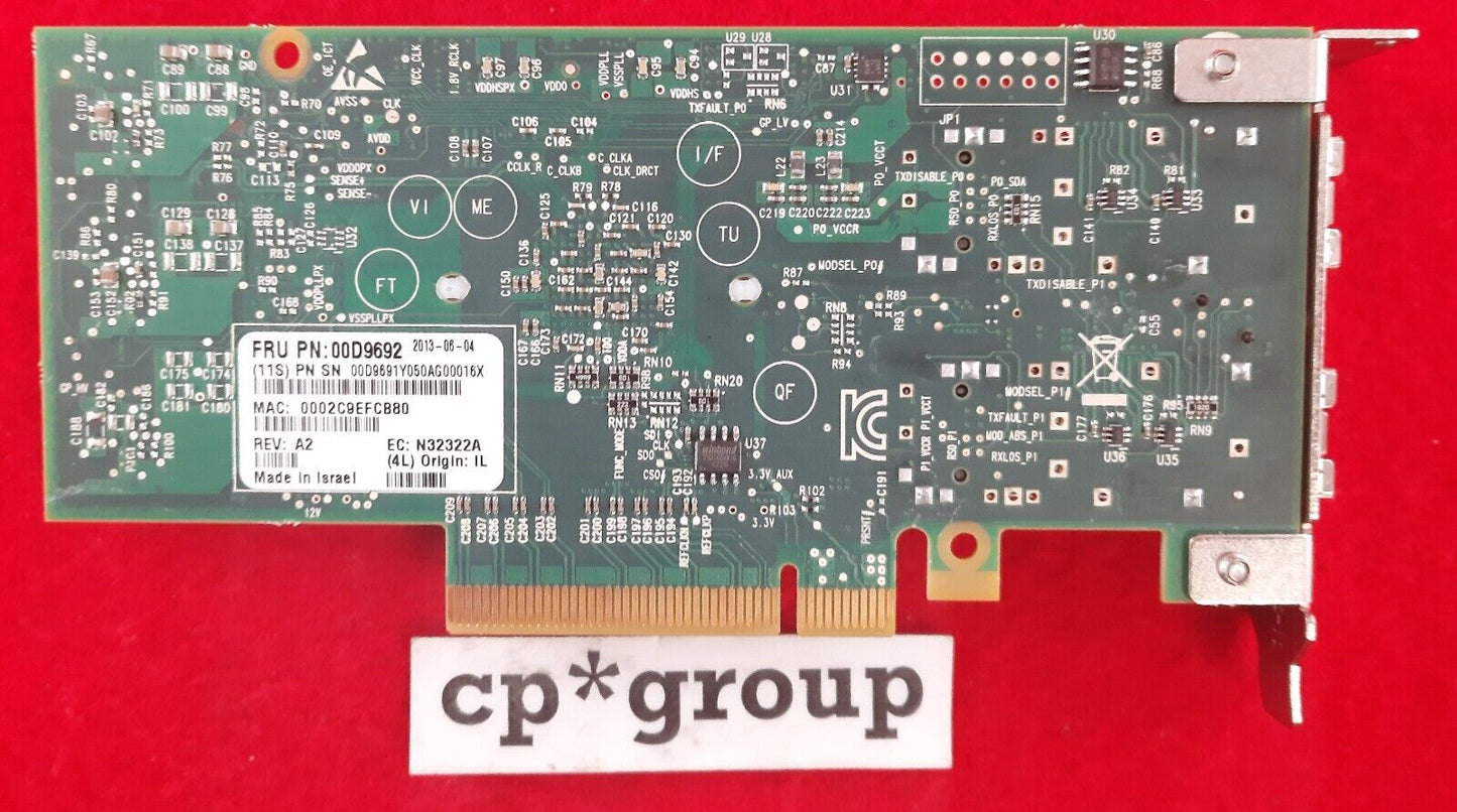 IBM Mellanox ConnectX 2-Port 10GB SFP+ PCIe Adapter Card 00D9692