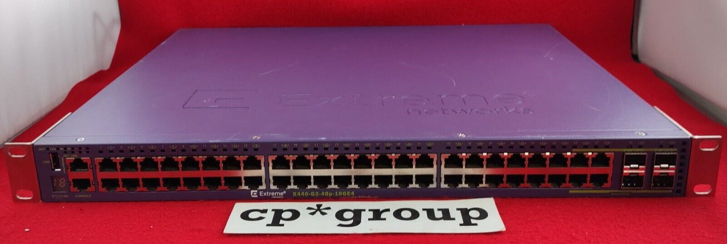 EXTREME NETWORKS 48-Port GbE & 6-Port 10Gb DP RJ-45/SFP+ Switch X440-G2-48P-10GE