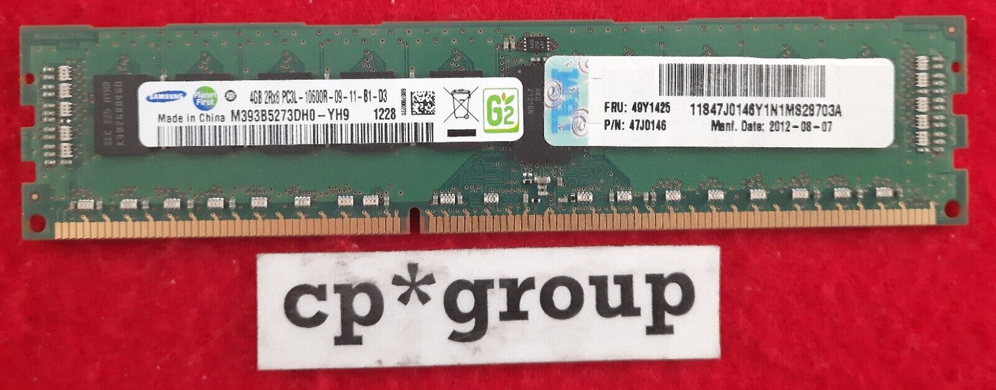 LOT OF 2 Hynix 4GB 2Rx8 PC3L-10600R DDR3-1333 ECC REG Server RAM M393B5273DH0-YH