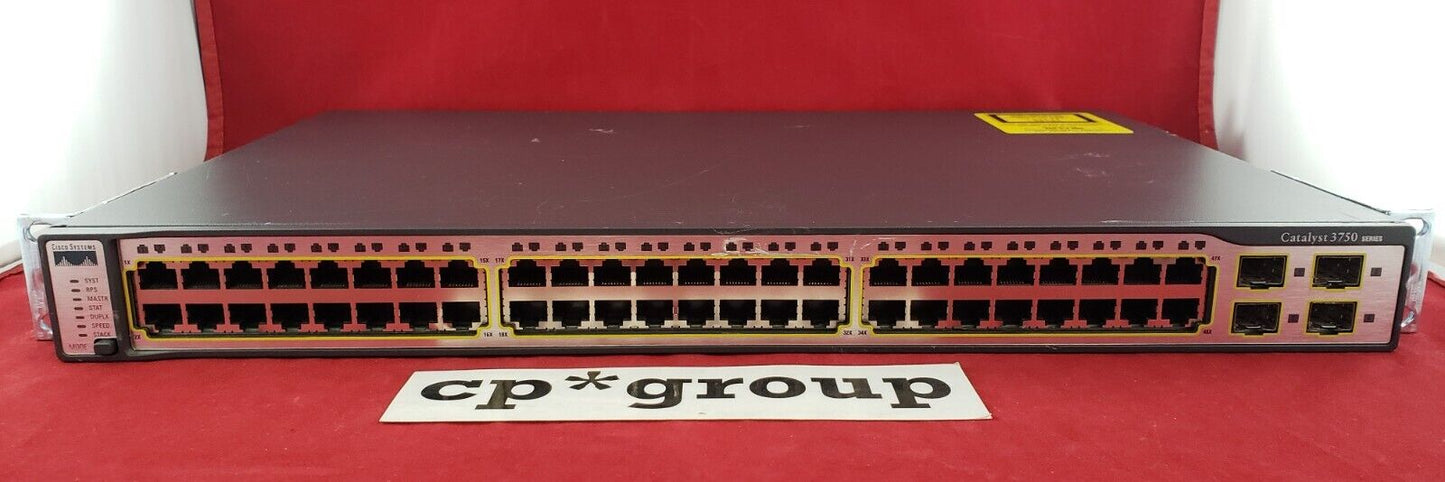 Cisco Catalyst 3750 48-Port 10/100 & 4-Port SFP Network Switch WS-C3750-48TS-E