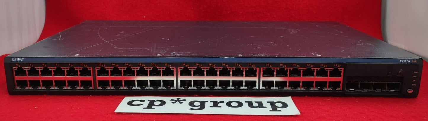 Juniper 48-Port GbE PoE+ & 4-Port SFP Managed Network Switch EX2200-48P-4G