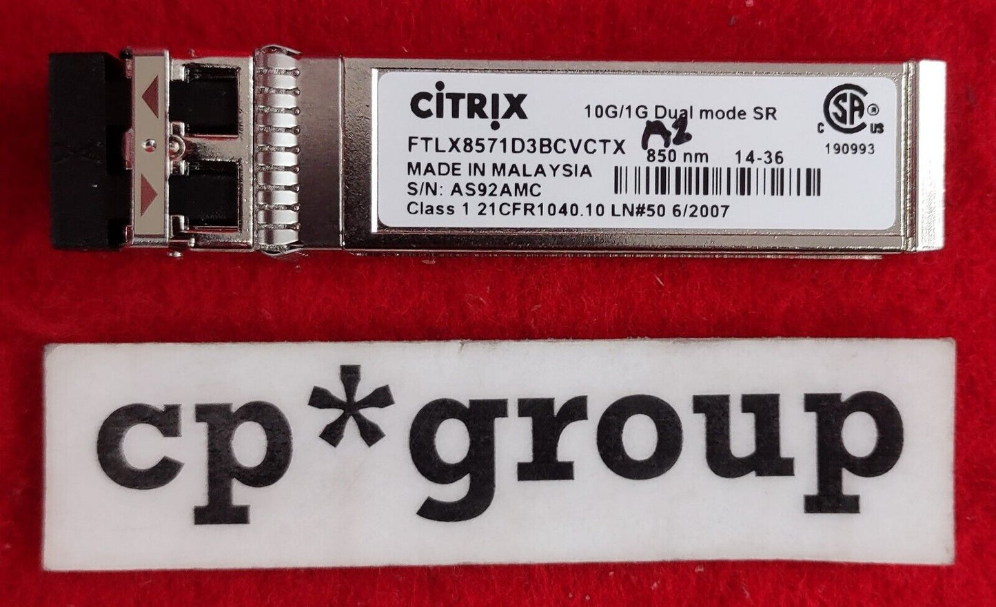 LOT OF 4 Citrix 10GBase-SR LC 10GB 300m SFP+ FTLX8571D3BCV FTLX8571D3BCVCTX