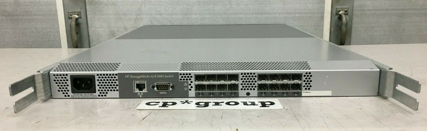 HP A8000A 393750-001 StorageWorks 4/8 16-Port (8 Active) SAN Switch w/Fabric Lic