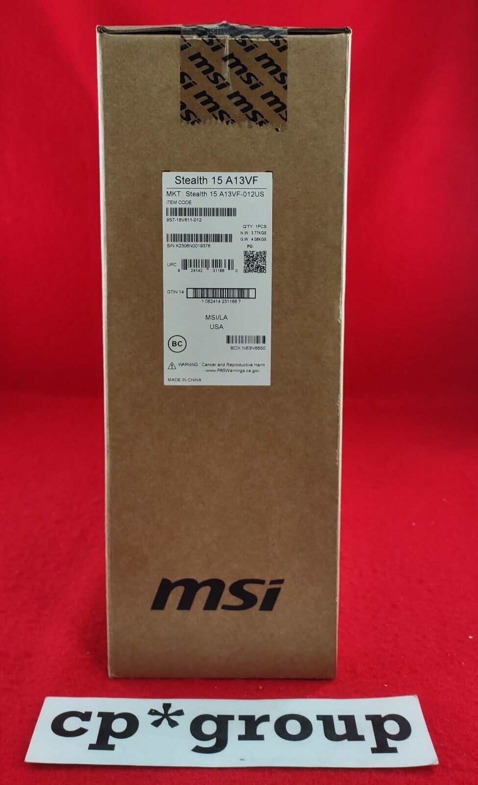 MSI Stealth15 A13VF-012US Core i7-13620H 2.4Ghz 16GB RAM 1TB NVMe RTX4060 Laptop