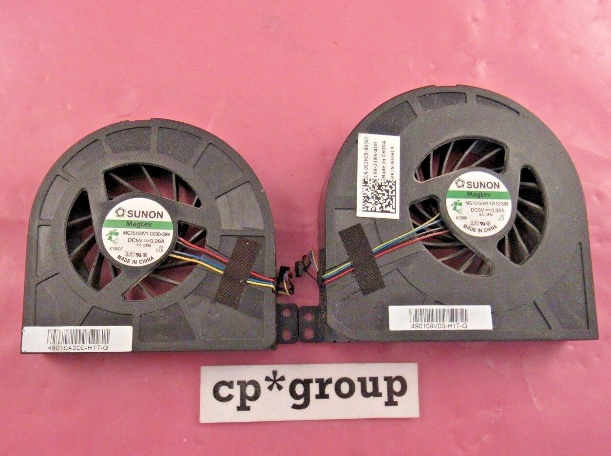 Genuine Dell Precision M4600 CPU GPU Cooling Fan Pair 5PJ49 02HC9 SHIPS FAST