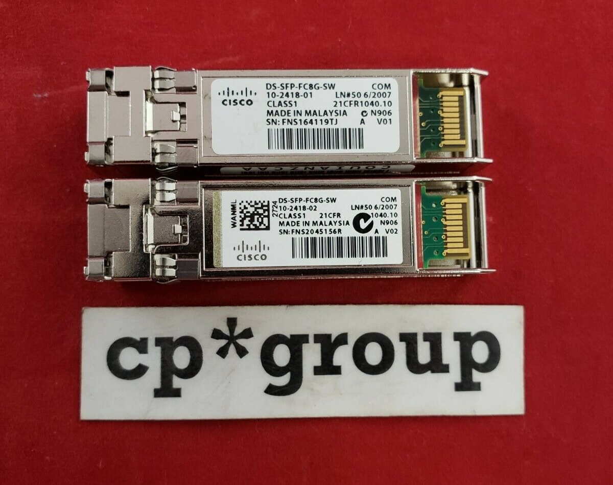 LOT OF 100 Cisco 8Gb SFP Fibre Channel Transceiver DS-SFP-FC8G-SW