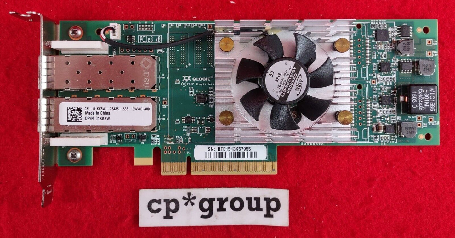 Dell QLOGIC QLE2662L 2-Port 16GB SFP+ PCI-e Fibre Channel HBA Low Profile 1KK8W
