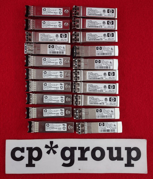 LOT OF 20 HP 8Gbps Short Wave Fibre Channel 850nm SFP Transceivers AJ718A