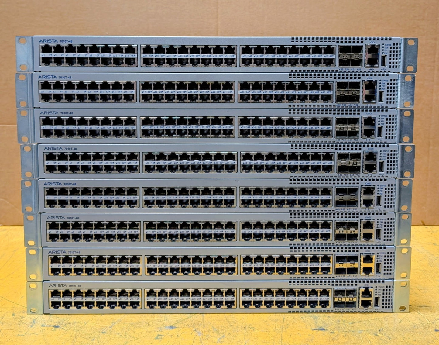 LOT OF 8 Arista 7010T-48 48-Port GbE & 4-Port SFP+ Network Switch DCS-7010T-480