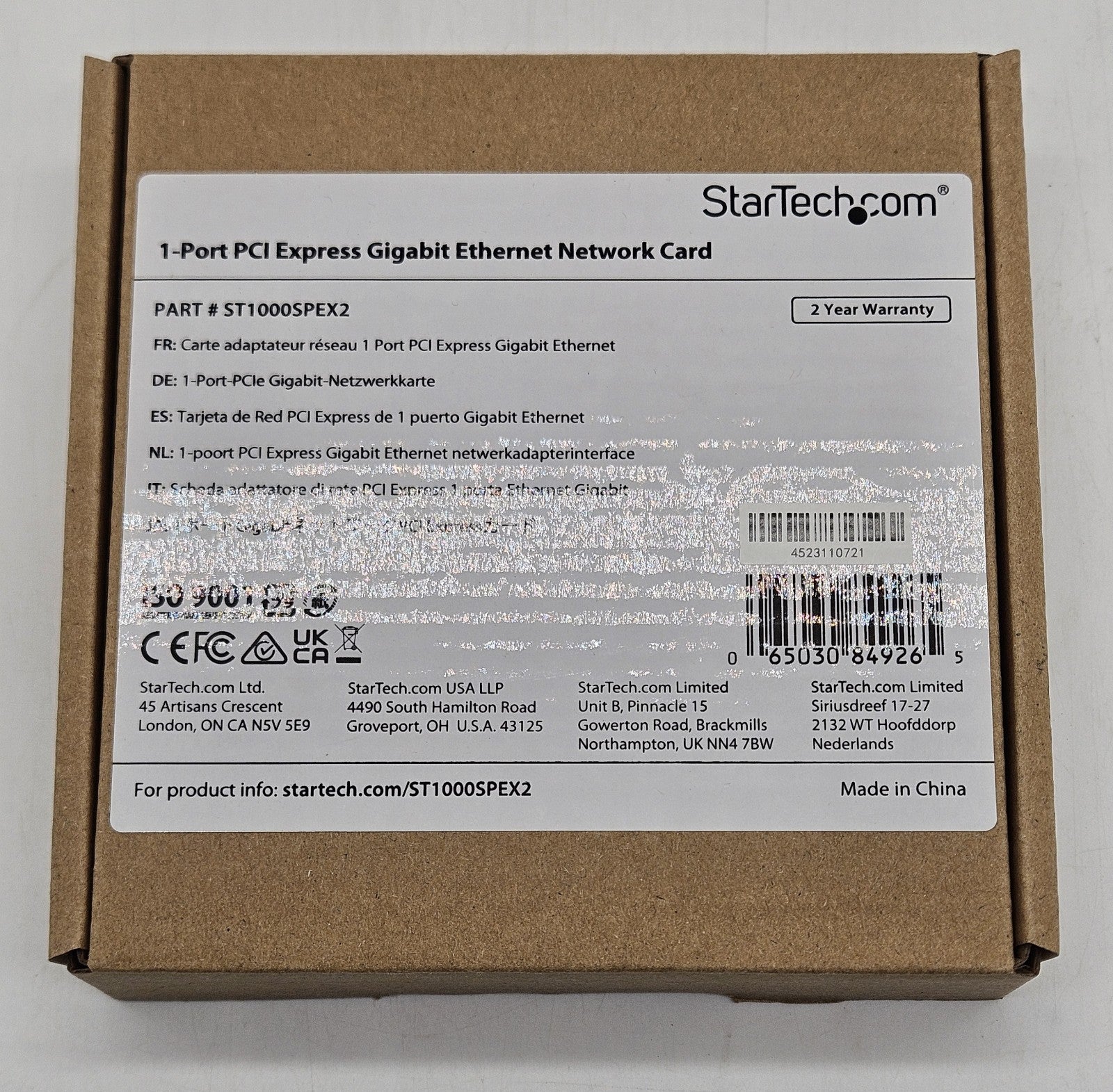 StarTech 1-Port PCIe Gigabit NIC Adapter Network Card ST1000SPEX21