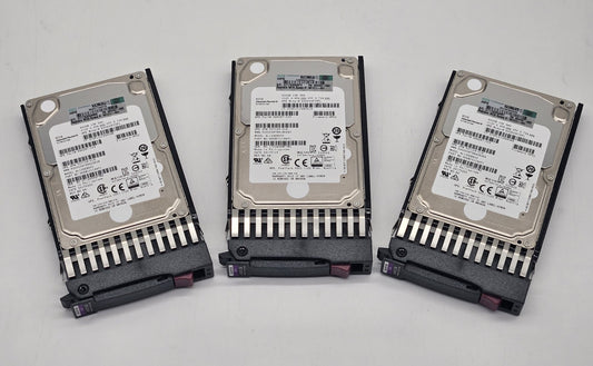 LOT OF 3 HP 600GB 10KRPM SAS 6Gbps Dual Port Hot Swap 2.5" Hard Drive 581311-0010