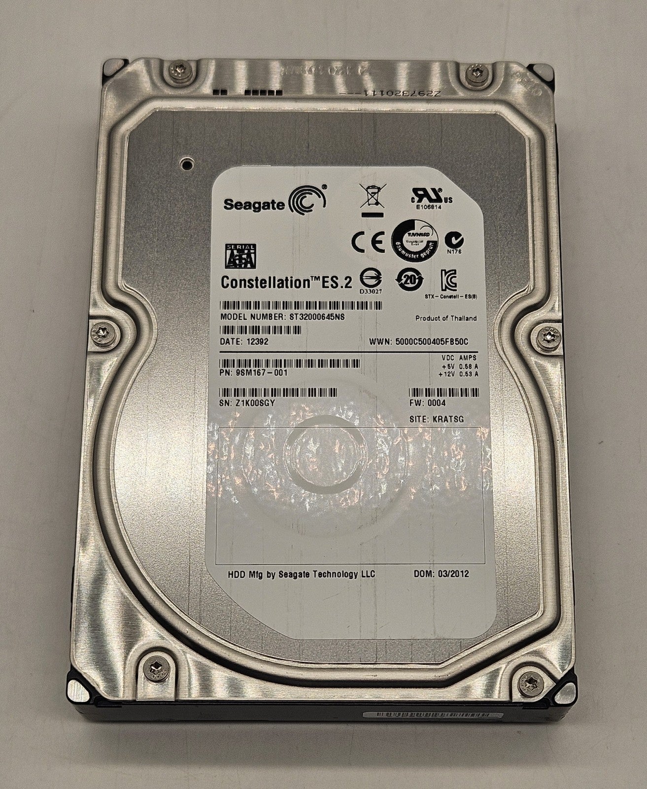 Seagate Constellation ES.2 2TB 7200RPM SATA 6Gbps 3.5 Hard Drive ST32000645NS1