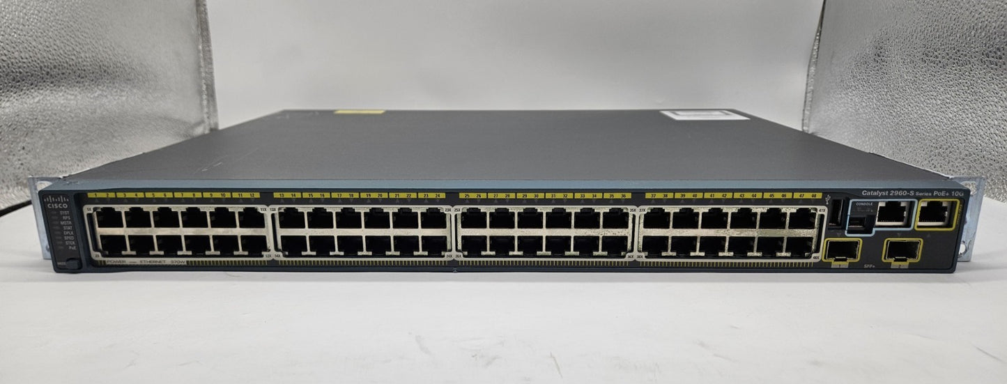 Cisco Catalyst 2960S 48-Port GbE PoE & 2-SFP+ Network Switch WS-C2960S-48LPD-L1