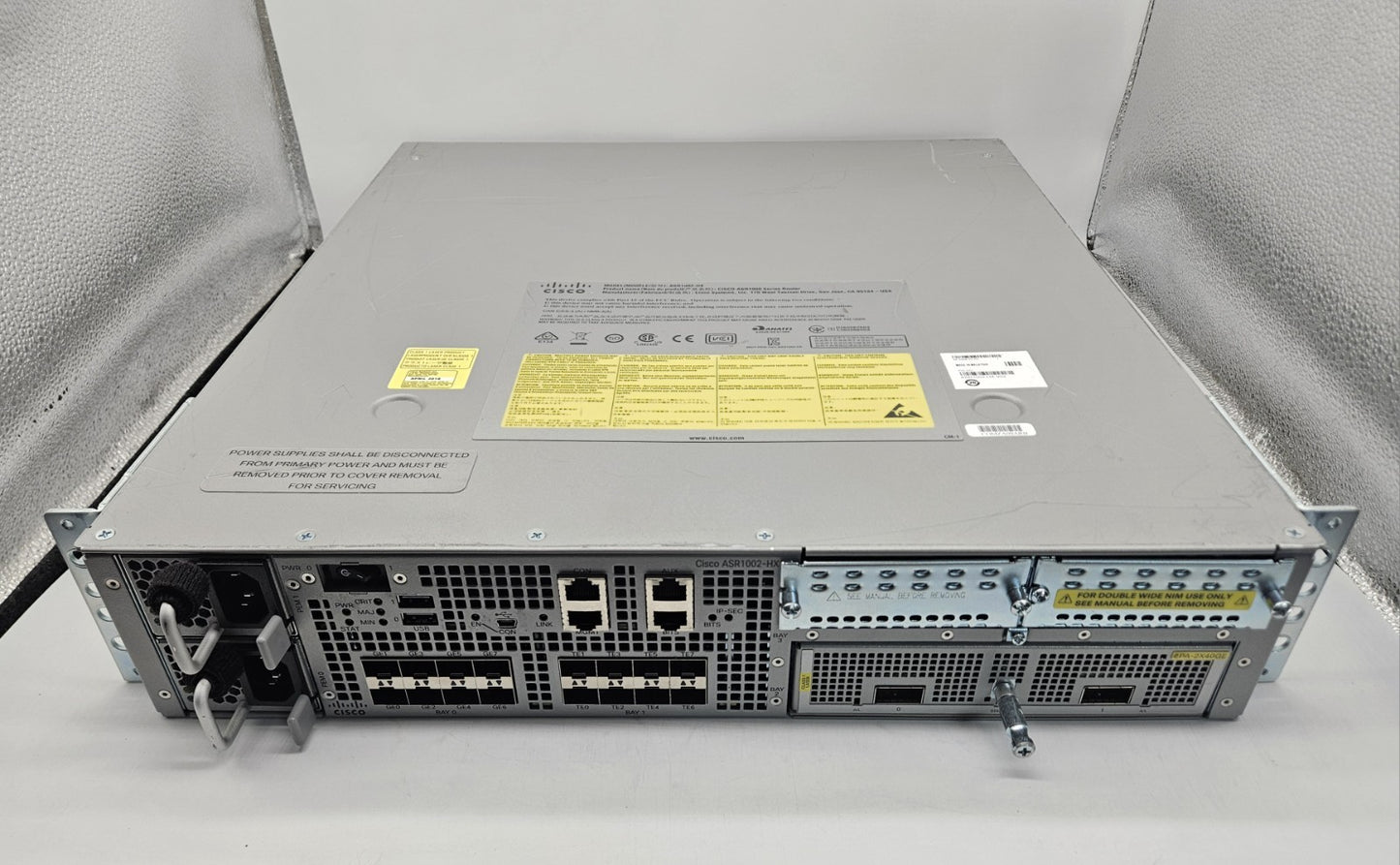 Cisco 8-SFP & 8-SFP+ Aggregation Router w/ EPA-2X40GE & 2x PSU ASR1002-HX0