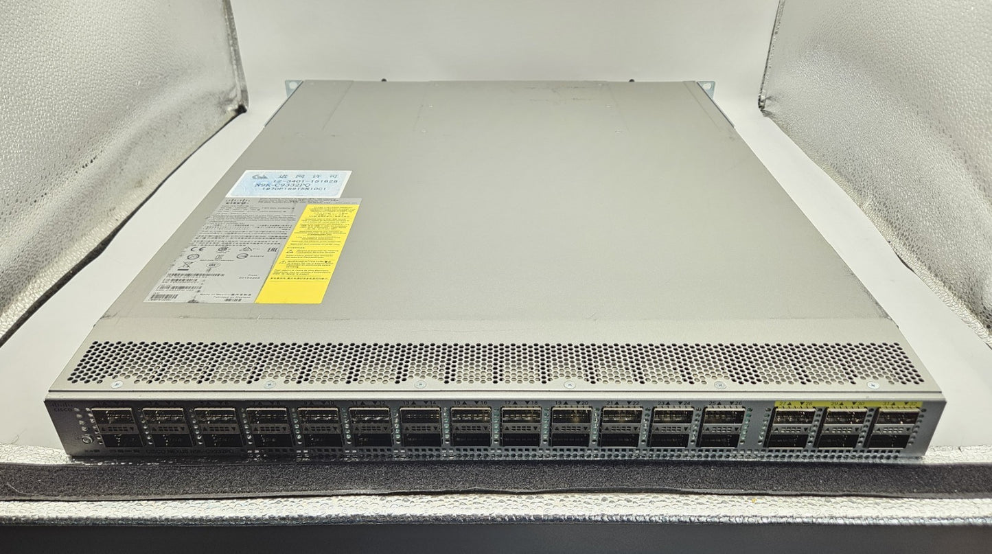 Cisco Nexus 9000 32-Port 40Gb QSFP+ Network Switch w/ 2x PSU N9K-C9332PQ0