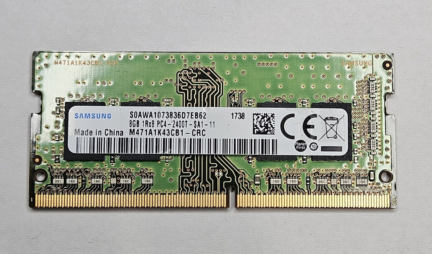 LOT OF 2 Samsung 8GB PC4-19200 DDR4-2400MHz SoDimm Laptop RAM M471A1K43CB1-CRC1