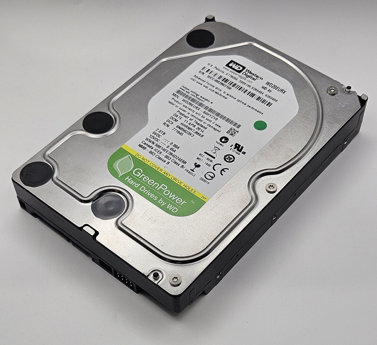 Western Digital AV-GP 2TB 5400RPM SATA 6Gbps 64MB Cache 3.5" Hard Drive WD20EURX0