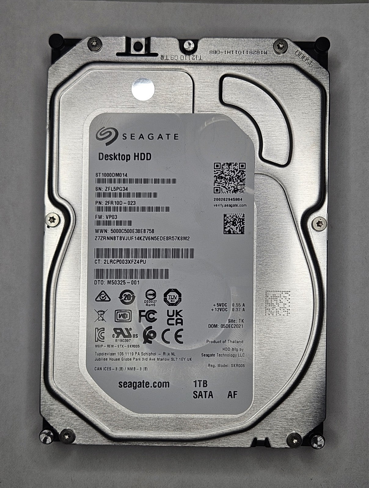 Seagate 1TB 7200 RPM SATA 6Gbps 256MB Cache 3.5" Hard Drive ST1000DM0141