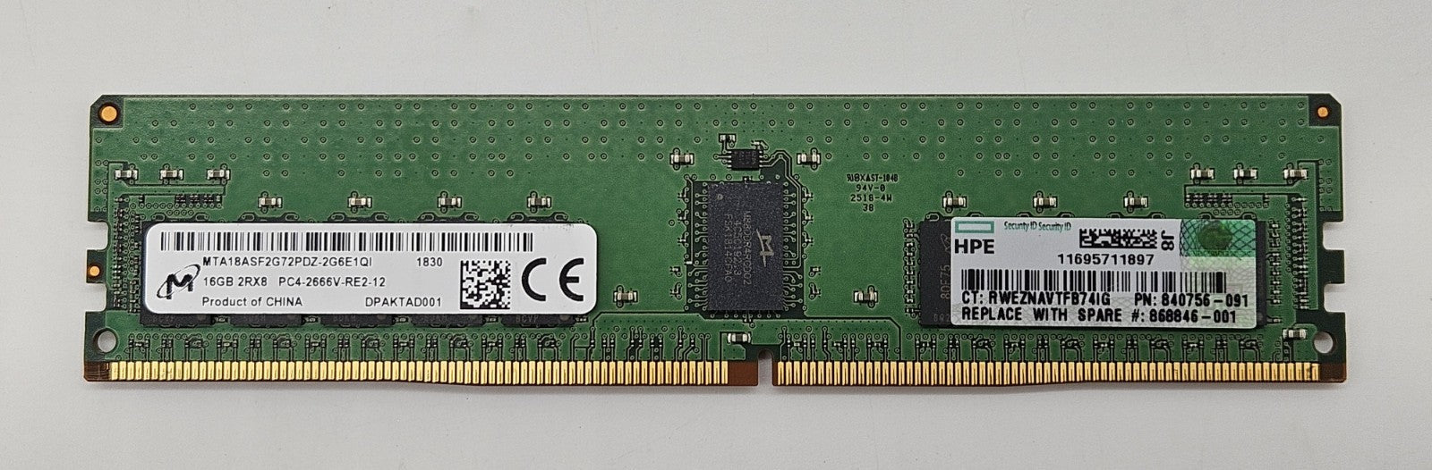 Micron 16GB PC4-21300 DDR4-2666MHz REG ECC Server Memory MTA18ASF2G72PDZ-2G6E10