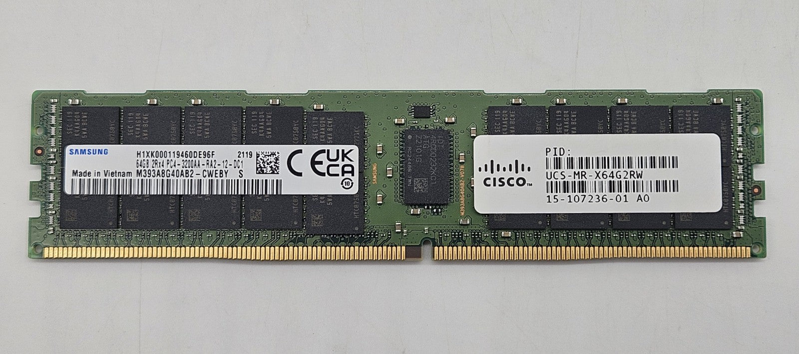Samsung 64GB 2Rx4 PC4-25600 DDR4-3200MHz ECC REG Server RAM M393A8G40AB2-CWE0