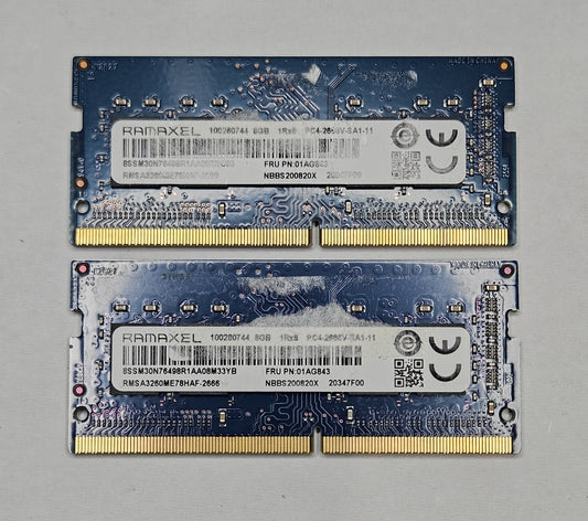 LOT OF 2 Ramaxel 8GB PC4-21300 DDR4-2666MHz Laptop RAM RMSA3260ME78HAF-26660