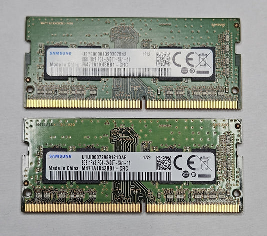 LOT OF 2 Samsung 8GB PC4-19200 DDR4-2400MHz SoDimm Laptop RAM M471A1K43BB1-CRC0