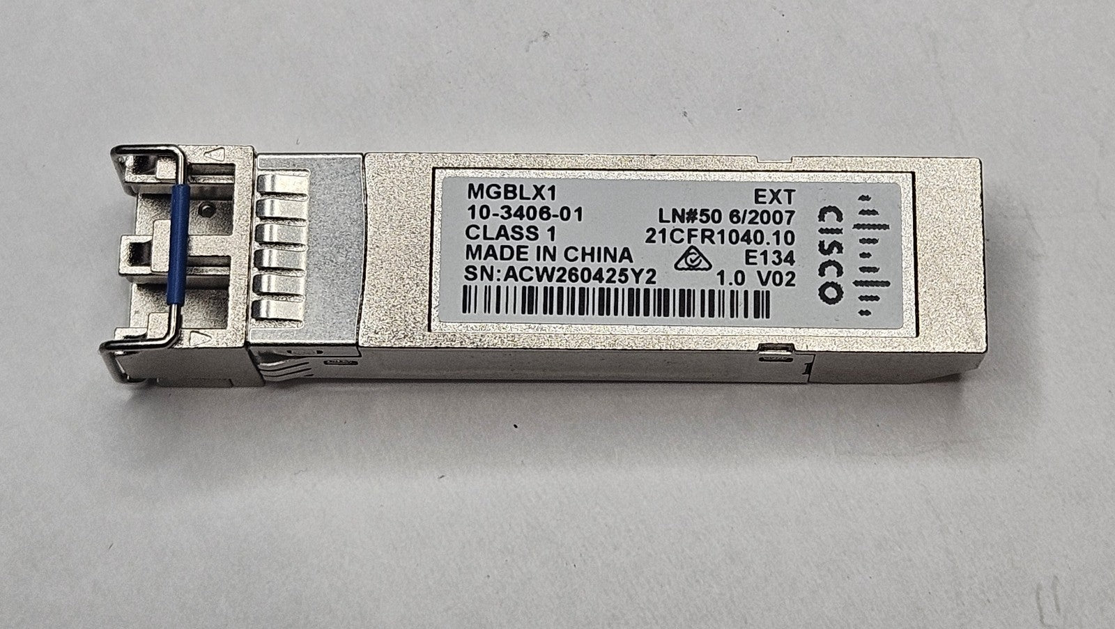 Cisco 1000Base-LX SMF 10km 1310nm Duplex LC Connector SFP Transceiver MGBLX10
