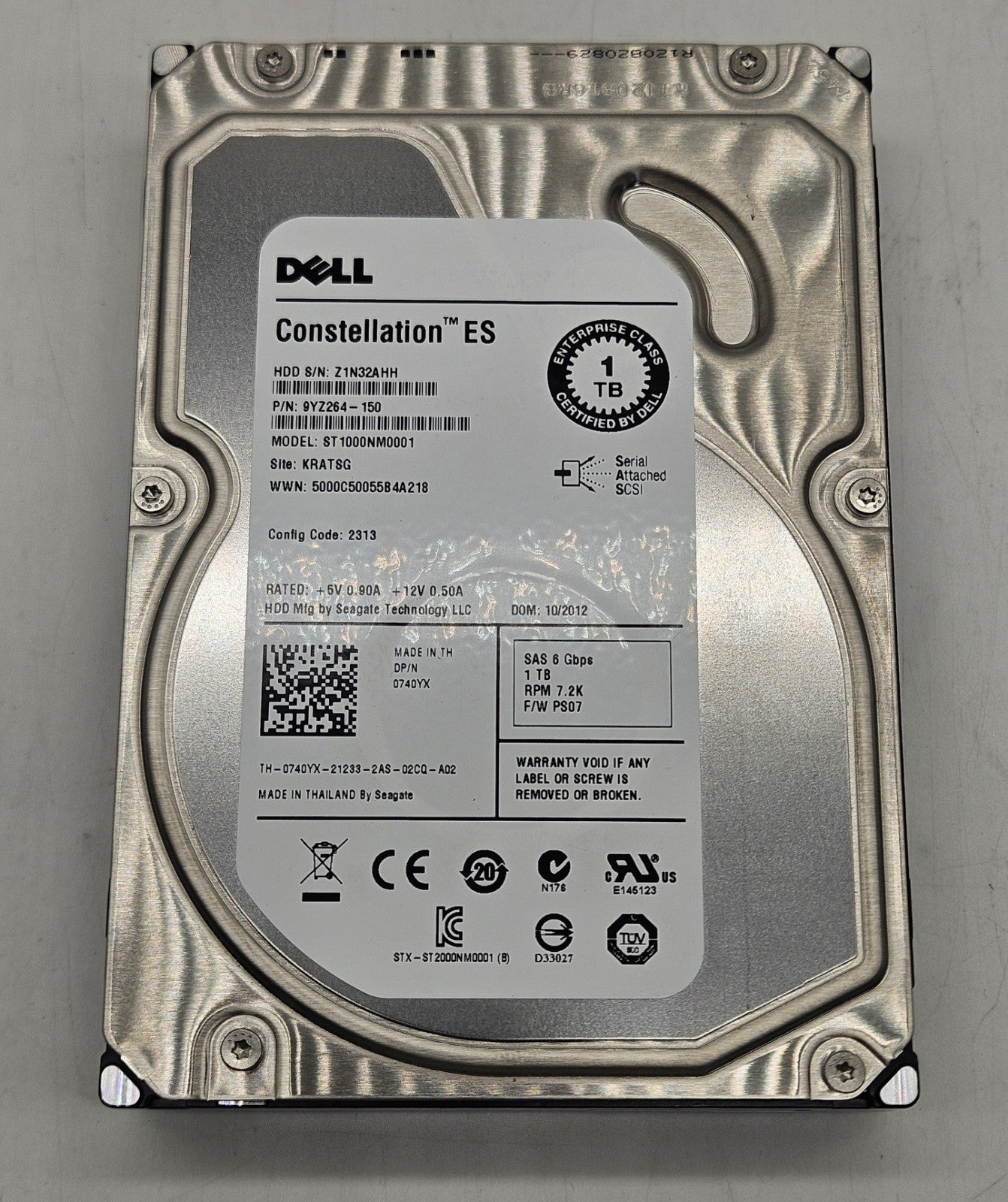 LOT OF 2 Seagate Constellation 1TB 7200RPM SAS 6Gb 3.5" Hard Drive ST1000NM00011