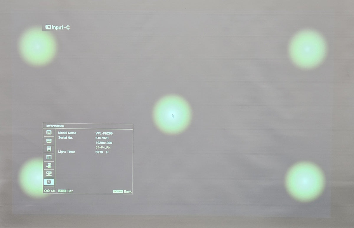 Sony Laser WUXGA 3LCD 6000 Lumens Projector (5976 Hours) (GREEN TINT) VPL-FHZ656