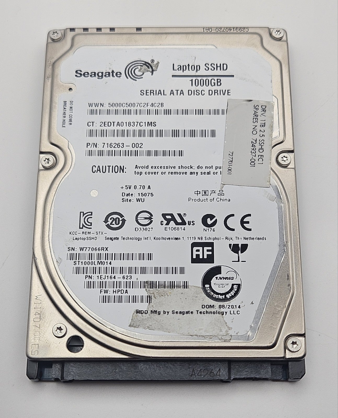 Seagate 1TB 5400RPM SATA 6Gbps 8GB MLC NAND SSD 2.5" Hybrid Drive ST1000LM0141