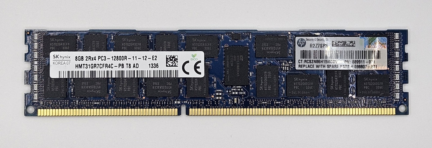 LOT OF 4 Hynix 4GB PC3-12800 DDR3-1600MHz ECC REG Server RAM HMT31GR7CFR4C-PB1