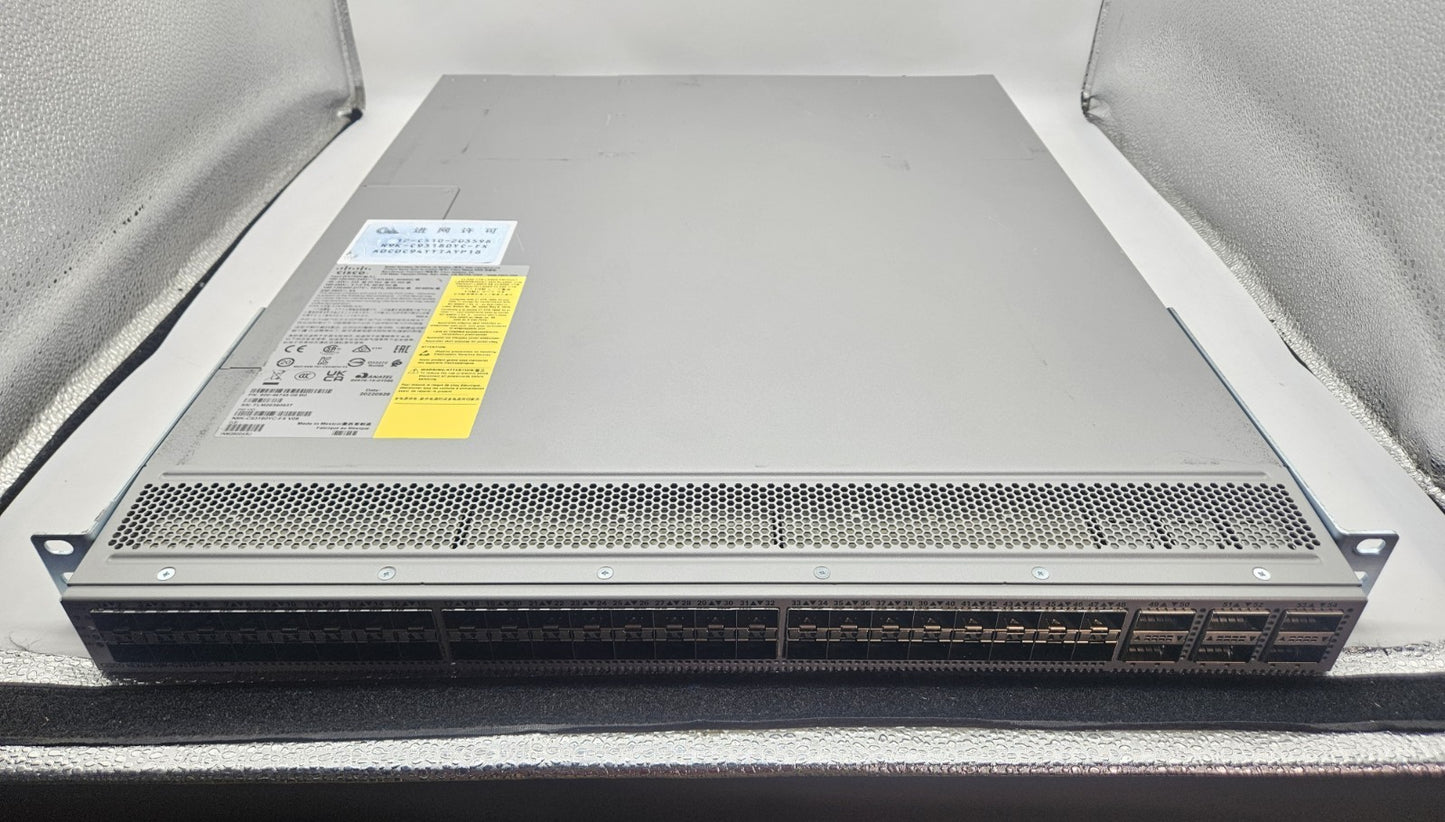 Cisco Nexus 48-Port 10/25GB SFP+ & 6-QSFP+ Network Switch (Blue) N9K-C93180YC-FX0